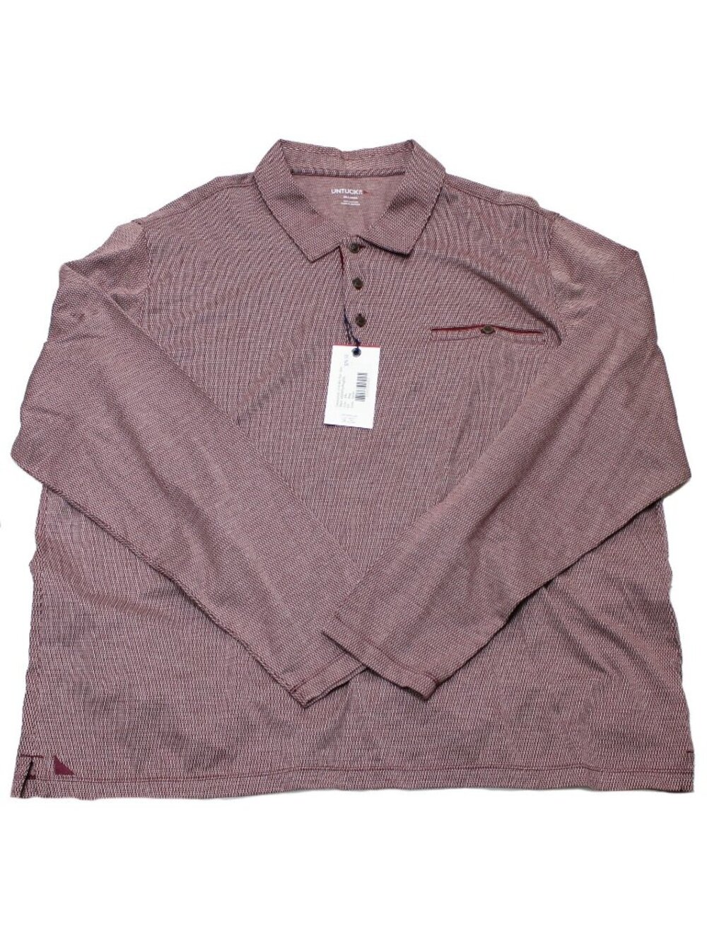 Untuckit Men's Polo Long Sleeve Syrah Size XXL NWT 42240Syr